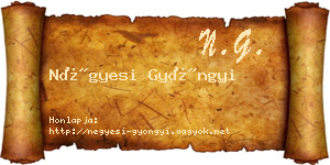 Négyesi Gyöngyi névjegykártya